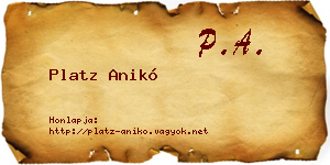 Platz Anikó névjegykártya